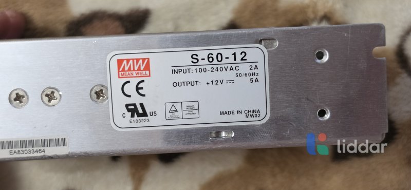 Блок питания 12в 5А Mean Well S-60-12